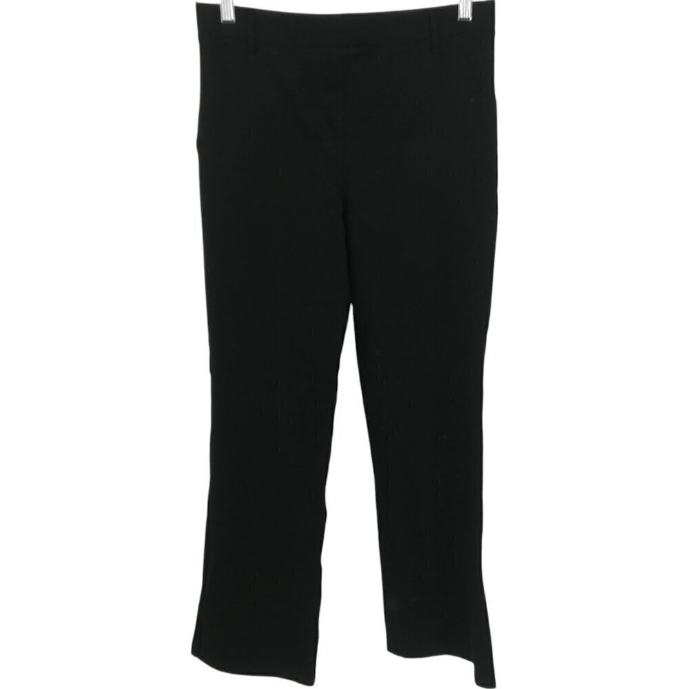 Quince Black Pull On Ponte Knit Straight Leg Pants Size M Petite Stretch